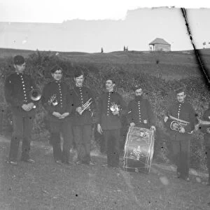 Band at Dennis Hill, Padstow, Cornwall. Early 1900s