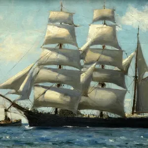 Barque in Full Sail Dropping Her Tug, Henry Scott Tuke (1858-1929)
