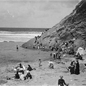 The Beach, Newquay, Cornwall. Around 1910
