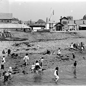 Beach scene, East Looe, Cornwall. 1904