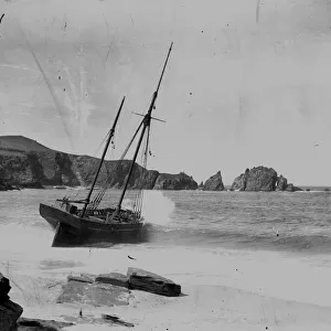 Belt of Beaumaris, beached at Mother Iveys Bay, Trevose Head, St Merryn, Cornwall. Probably 1906