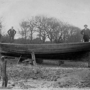 Boat at boat yard, Calenick, Kea, Cornwall. Early 1900s