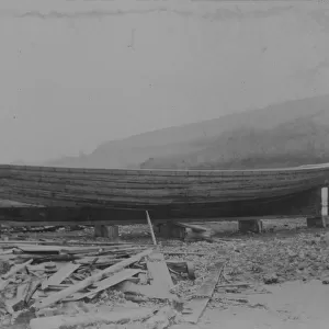 Boat being built, Calenick, Kea, Cornwall. Early 1900s