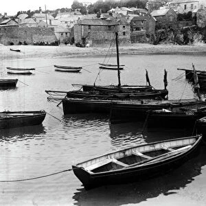 Boats in the harbour, Gorran Haven, Cornwall. Probably early 1900s