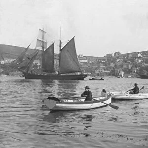 Boats off Polruan, Lanteglos by Fowey, Cornwall. Probably 1914