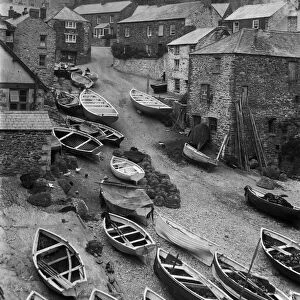 Boats on slipway, Portloe, Veryan, Cornwall, 21st August 1911