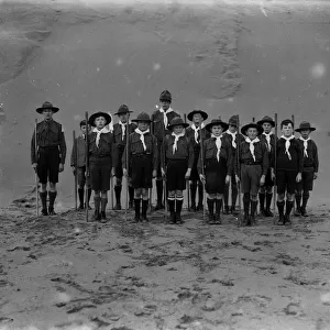 Boy Scouts, Perranporth beach, Perranzabuloe, Cornwall. Early 1900s