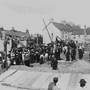 Building site, Newquay, Cornwall. Probably early 1900s