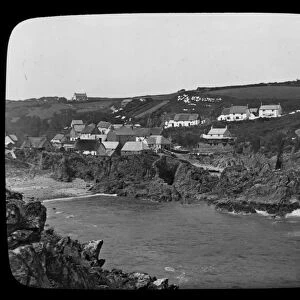 Cadgwith village and harbour, Cornwall. Late 1800s