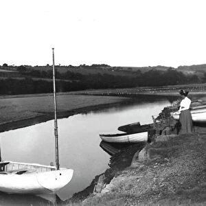 Calenick Creek from Brabyns Boat House, Calenick, Cornwall. 1900s