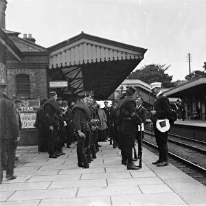 Camborne Railway Station, Camborne, Cornwall. Early 1900s, possibly First World War