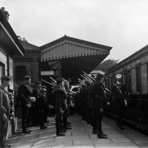 Camborne Railway Station, Camborne, Cornwall. Early 1900s, possibly First World War