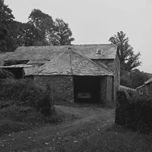 Capstan house used as a garage, Polyphant, Lewannick, Cornwall. 1978