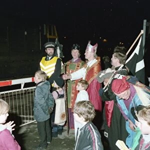 Christmas pageant, Lostwithiel, Cornwall. December 1983