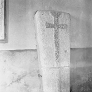 Coffin lid, Church of St Sithney, Sithney, Cornwall. April 1935