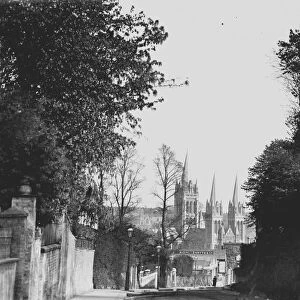 The completed cathedral from Campfield Hill, Truro, Cornwall. After 1910