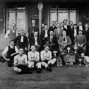 Cornish wrestling group, Randfontein, Transvaal, South Africa. Around 1900