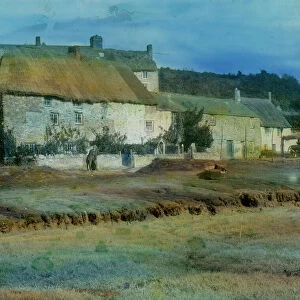 Cottages at the head of the creek, Ruan Lanihorne, Cornwall. Around 1925