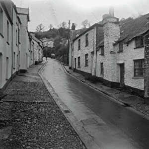 Cottages on West Looe Hill, West Looe, Cornwall. 1961