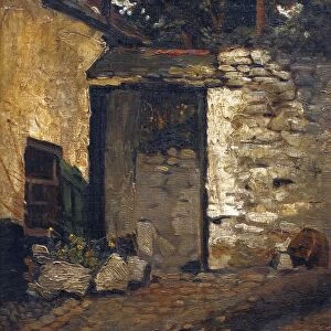 Courtyard in Newlyn leading through to Myrtle Cottage, Fred Millard (1857-1937)