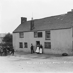 The Cross Keys Hotel, Penryn, Cornwall. Around 1901