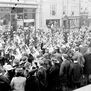 DCLI on parade. King Street / High Cross, Truro, Cornwall. 1905?