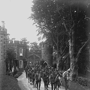 DCLI recruiting march, Caerhays Castle, St Michael Caerhays, Cornwall. 13th July 1915