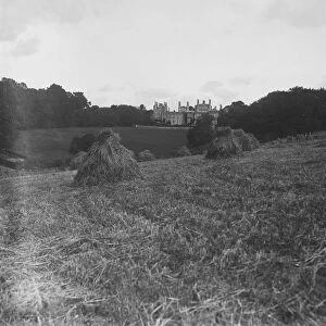 Distant view of Tregothnan, St Michael Penkivel, Cornwall. Date unknown but probably early 1900s
