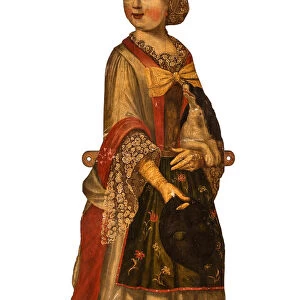 Dummy Board of a Girl in Costume of the William and Mary Period