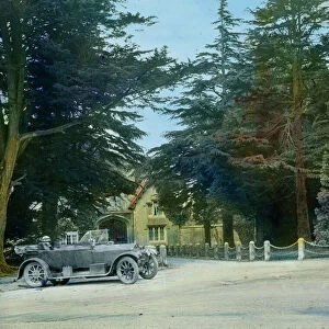Entrance to Tregothnan lodge gate and house, near Tresillian Bridge, Tresillian, Cornwall. Around 1925