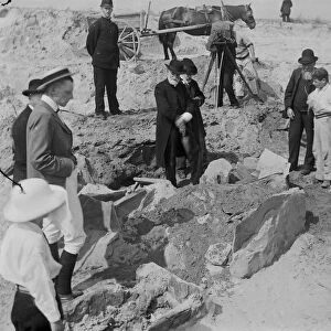 Excavation of the Iron Age cemetery at Harlyn Bay, St Merryn, Cornwall. 1900