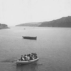 Ferryboat near the Helford Passage, Cornwall. Early 1900s