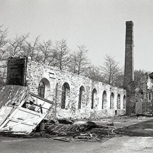 Fire damage, Great Western Commercial Village, Lostwithiel, Cornwall. May 1987