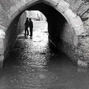 Flooding, The Moors, Lostwithiel, Cornwall. 28th December 1979