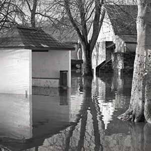 Flooding, The Parade, Lostwithiel, Cornwall. 28th December 1979