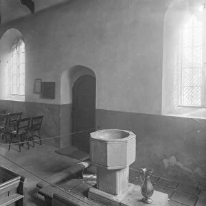 Font, Church of St Sithney, Sithney, Cornwall. Date unknown but probably early 1900s
