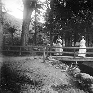 Footbridge over stream, St Mawgan in Pydar, Cornwall. Early 1900s