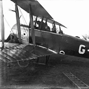 Grounded biplane, Cornwall. 1924