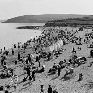 Gyllyngvase Beach, Falmouth, Cornwall. Early 1900s