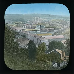A hand-coloured slide view of Truro, Cornwall. Around 1890