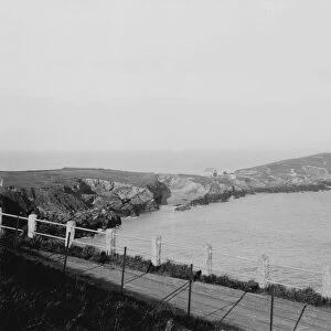 Headland and lifeboat station, Newquay, Cornwall. Early 1900s