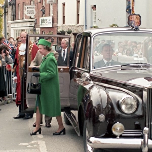 HM The Queens visit, Lostwithiel, Cornwall. June 1989