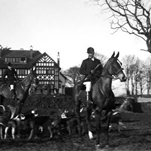 Hunt Meet, Roskrow House, Roskrow, St Gluvias, Cornwall. 1912