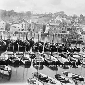 The inner harbour, Mevagissey, Cornwall. Around 1920