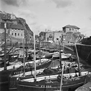 Inner harbour, Mevagissey, Cornwall. Early 1900s