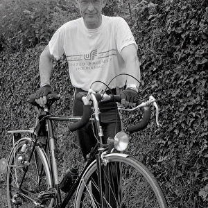 John o Groats Cyclist, Lostwithiel, Cornwall. May 1991