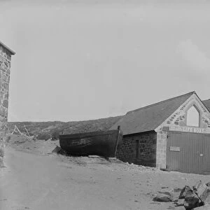 Lifeboat house, Mullion Cove (Porth Mellin), Mullion, Cornwall. Around 1900