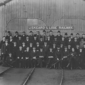 Liskeard and Looe Railway Staff, Wagon Repair Works, Moorswater, Liskeard, Cornwall. December 1908