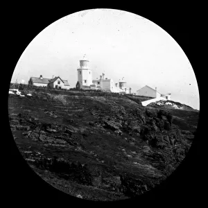 Lizard lighthouse from top of the cliff, Landewednack. Cornwall. Before 1903