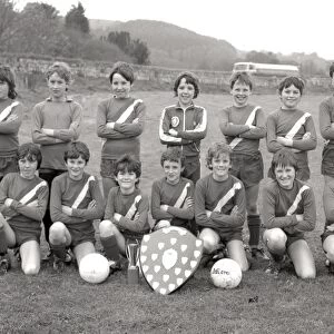 Lostwithiel CP School football team, Lostwithiel, Cornwall. March 1984